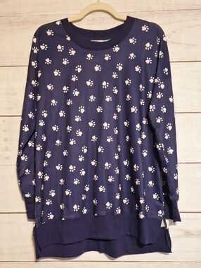 NWT LuLaRoe Navy and White Paw Print Hannah